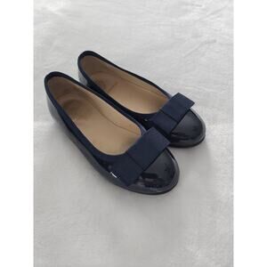 Panache Girls Navy Blue Bow Flats Sz 11US/28EU